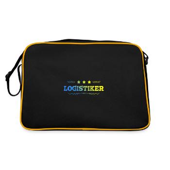 Logistiker Beruf - Retro Tasche - Schwarz/Gold - Hinten