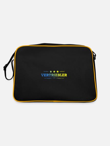 Vertriebler Beruf - Retro Tasche - Schwarz/Gold - Hinten