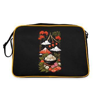 Japanese Festival & Onigiri Art Design - Retro Bag - black/gold - Back