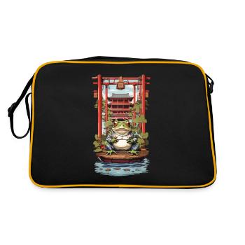Conception esthétique de grenouille porte-bonheur japonais - Sac Retro - noir/or - Dos