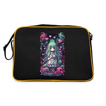 Kawaii Goth Anime Amour Manga Fille Design - Sac Retro - noir/or - Dos