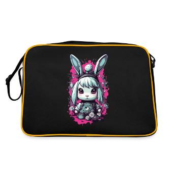 Goth Bunny Kawaii Pastel gothique Design - Sac Retro - noir/or - Dos