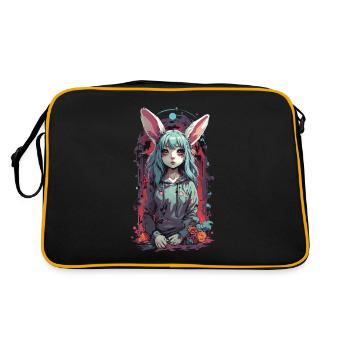 Goth Kemonomimi Bunny Anime Vaporwave Design - Sac Retro - noir/or - Dos