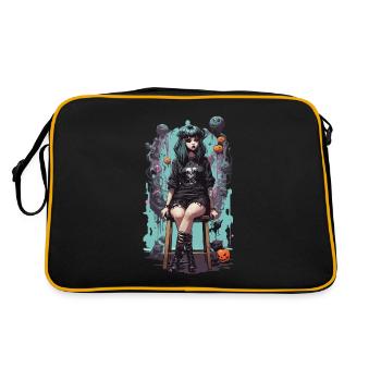 Pastel Goth Kawaii esthétique eGirl eBoy Design - Sac Retro - noir/or - Dos