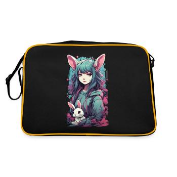 Gothique Kemonomimi Bunny Anime Streetwear - Sac Retro - noir/or - Dos