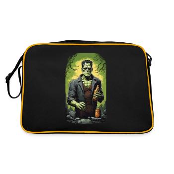 Spooky Beer Drinker Monster Halloween Design - Retro Bag - black/gold - Back