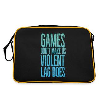 Games don't make us violent, lag does - Retro Bag - black/gold - Back