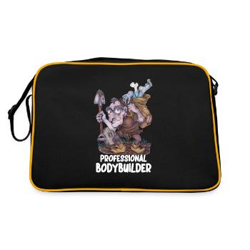 Professional Bodybuilder - lustiger Igor Wortwitz - Retro Tasche - Schwarz/Gold - Hinten
