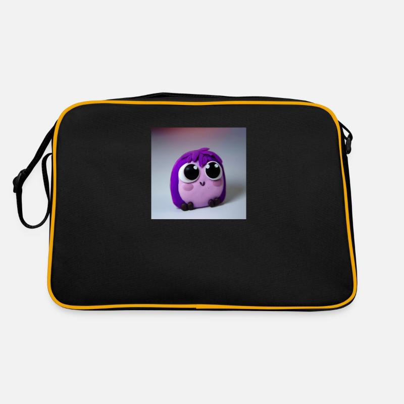 Süßes Knuddel GLUBSCHI - Retro Tasche - Schwarz/Gold