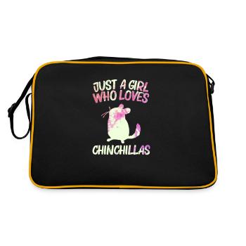 Just a Girl who loves Chinchillas - Retro Tasche - Schwarz/Gold - Hinten