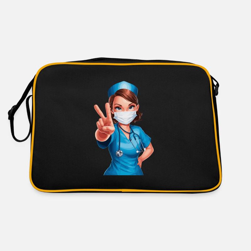 Lustige Krankenschwester mit Humor Retro Tasche