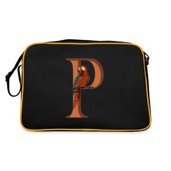 Lettre P, nom, lettre P - Sac Retro - noir/or - Dos
