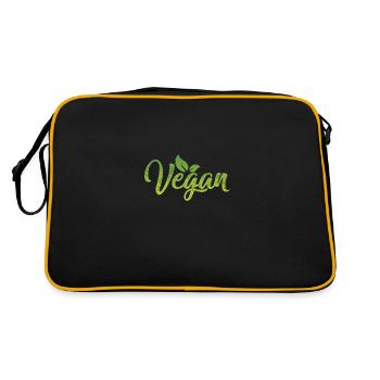 Vegan Live, Mode de vie, Sain - Sac Retro - noir/or - Dos