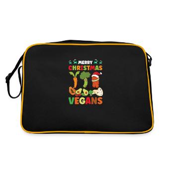 Vegan Live, Style de vie, Heureux - Sac Retro - noir/or - Dos