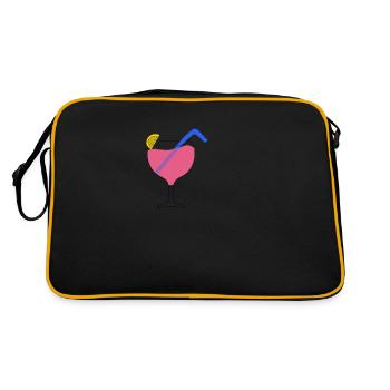 cocktail - Retro Tasche - Schwarz/Gold - Hinten