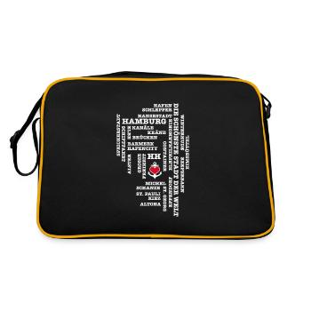 Concepts Hambourg / coeur sur ancre / texte blanc - Sac Retro - noir/or - Dos