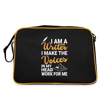 I'm A Writer Quote Funny Author Novelist Writing - Retro Tasche - Schwarz/Gold - Hinten