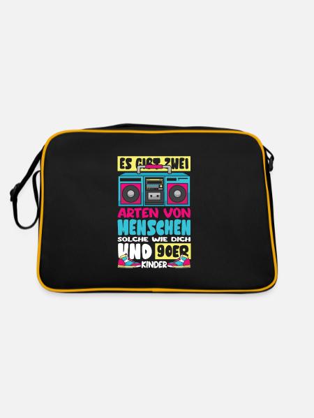 solche wie dich und 90er Kinder - Retro Tasche - Schwarz/Gold - Hinten