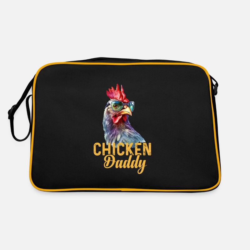 A funny chicken daddy with sunglasses Retro Bag