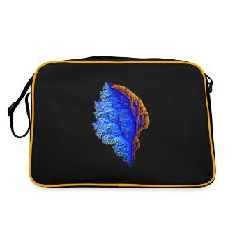 Fraktaler Baum #192 Mathematik Koralle Julia Set - Retro Tasche - Schwarz/Gold - Hinten