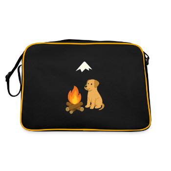 The magic of the campfire in the open air - Retro Bag - black/gold - Back
