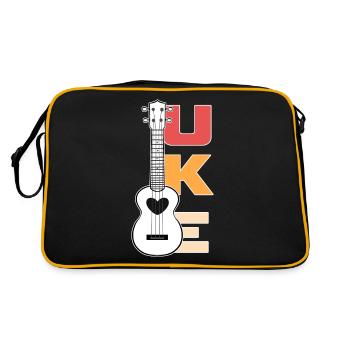 Ukulele - Sac Retro - noir/or - Dos