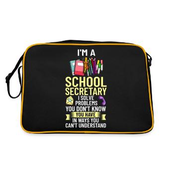 Secrétaire d’école Secrétariat de l’école Bureau du personnel - Sac Retro - noir/or - Dos