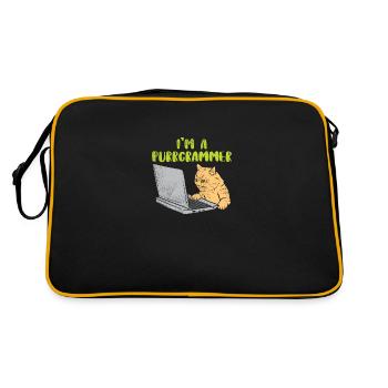 I'm A Purrgrammer For Computer Programmer - Retro Bag - black/gold - Back