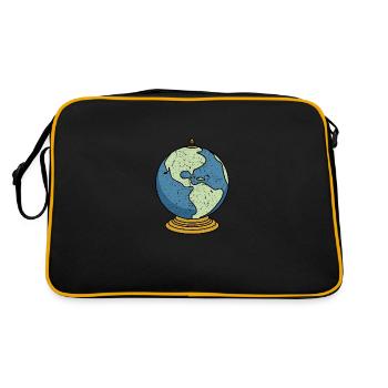 Vintage Tabletop Desk Globe - Retro Tasche - Schwarz/Gold - Hinten