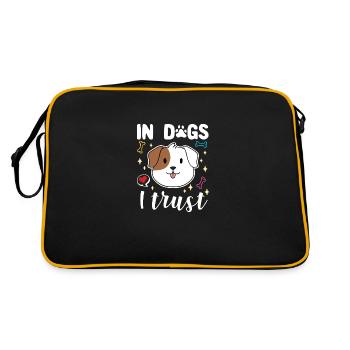 In Dogs I Trust - Retro Tasche - Schwarz/Gold - Hinten