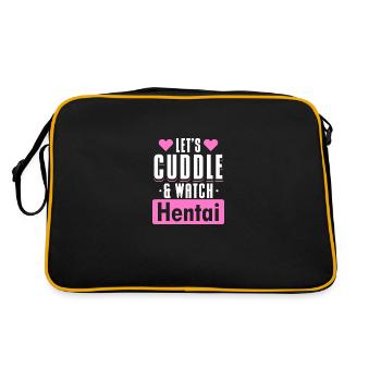 Let's Cuddle And Watch - Retro Tasche - Schwarz/Gold - Hinten