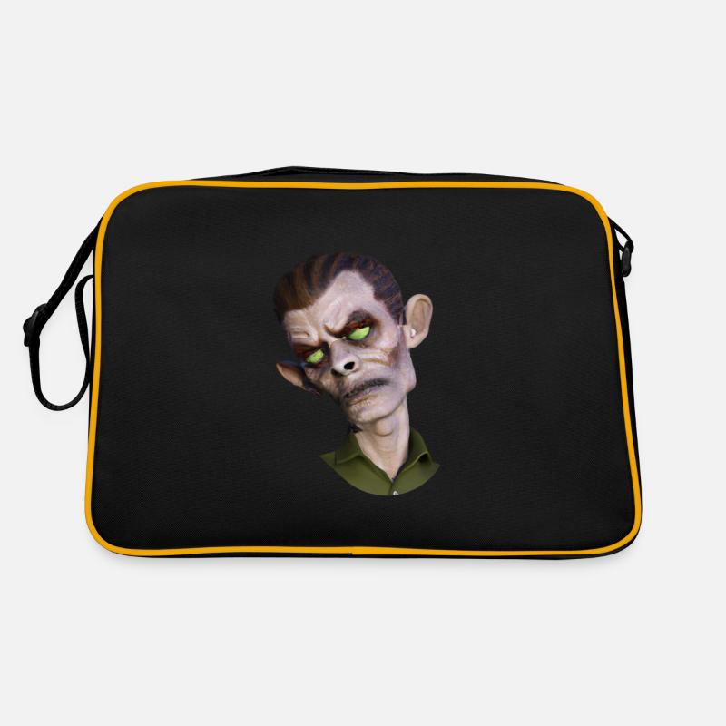 3D Zombie Horror Halloween - Retro Tasche - Schwarz/Gold