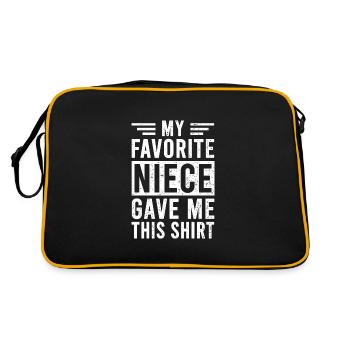Meine Lieblingsnichte Hat Mir Das Geschenkt - Retro Tasche - Schwarz/Gold - Hinten
