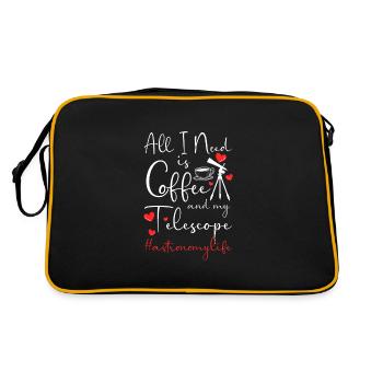 Astronomy Planets Galaxy Astronaut - Retro Bag - black/gold - Back