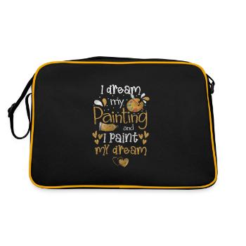 Maler Malen Farbe Handwerk - Retro Tasche - Schwarz/Gold - Hinten