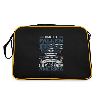 United States Patriotic Power Stars and Stripes - Retro Bag - black/gold - Back