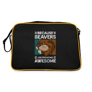 Beaver Dam Builder Nature - Retro Bag - black/gold - Back