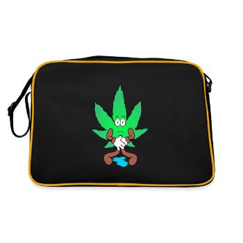 Der Bloom - Ups Bloom Weed Cannabis Marihuana - Retro Tasche - Schwarz/Gold - Hinten