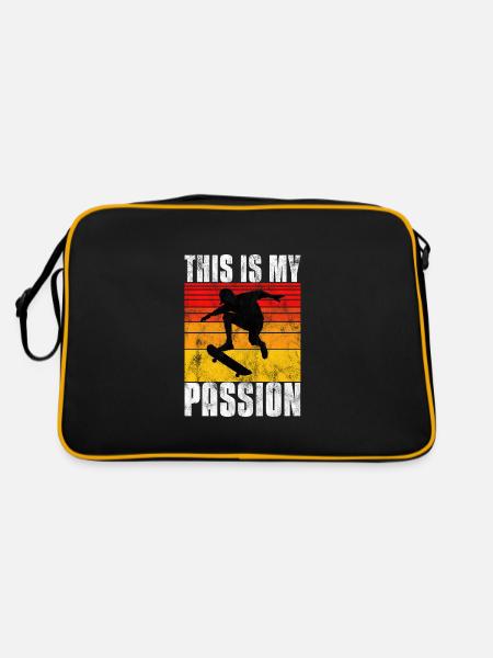 This is My Passion Skateboard Skateboarder Skate - Sac Retro - noir/or - Dos