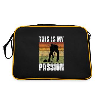 Curling is my Passion Curler Eisstockschießen - Retro Bag - black/gold - Back