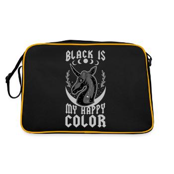 Le noir est ma couleur heureuse - Sac Retro - noir/or - Dos