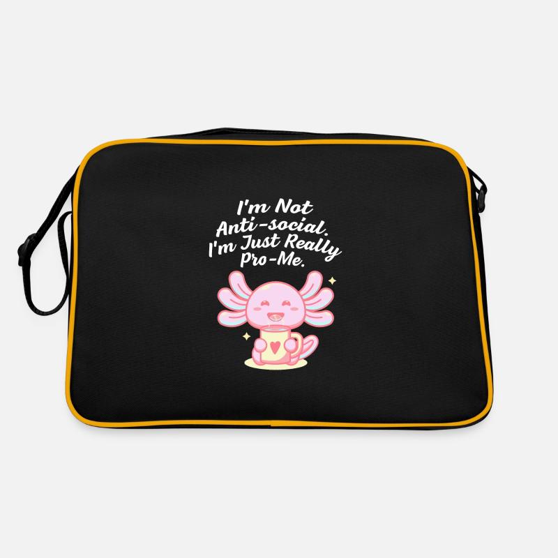 Ich bin mir introvertiertes positives positives Zi - Retro Tasche - Schwarz/Gold