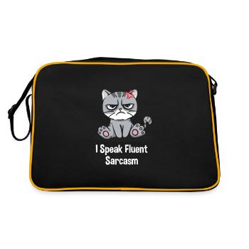 Ich spreche fließend Sarkasmus lustige Freunde Hum - Retro Tasche - Schwarz/Gold - Hinten