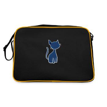 symbole de chat bleu dessin animé mignon - Sac Retro - noir/or - Dos