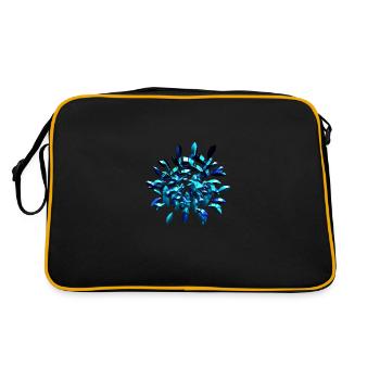 Crystals Symbol Glossy Blue Purple Pattern - Retro Bag - black/gold - Back