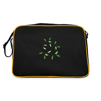 leaves glossy pattern sheet - Retro Bag - black/gold - Back