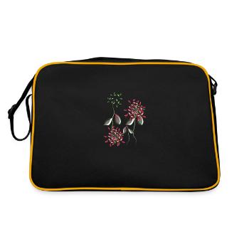 flowers plant symbol shiny pattern - Retro Bag - black/gold - Back