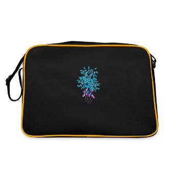 symbol plant blue shiny - Retro Bag - black/gold - Back