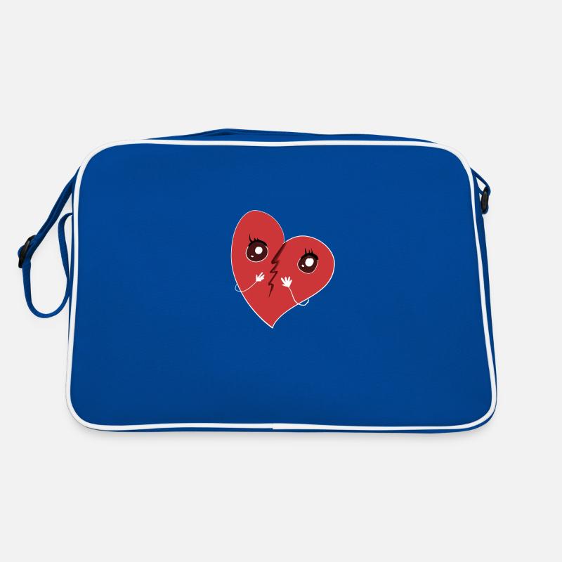 gebrochenes herz cartoon traurig rot Retro Tasche