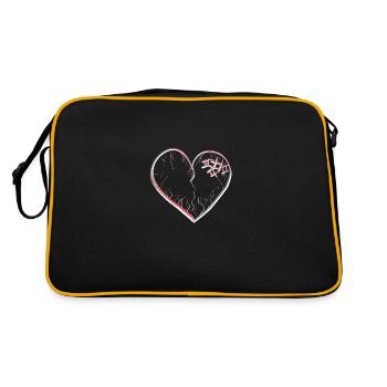 herz symbol gebrochen traurig narben - Retro Tasche - Schwarz/Gold - Hinten